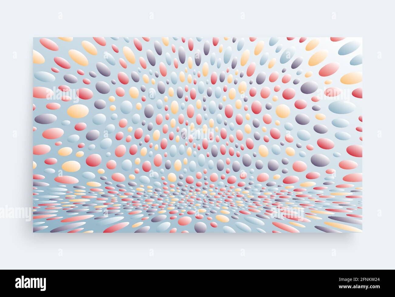 Abstract background with color circles. Chaotic particles in empty space. Dynamic vector illustartion. Stock Vector