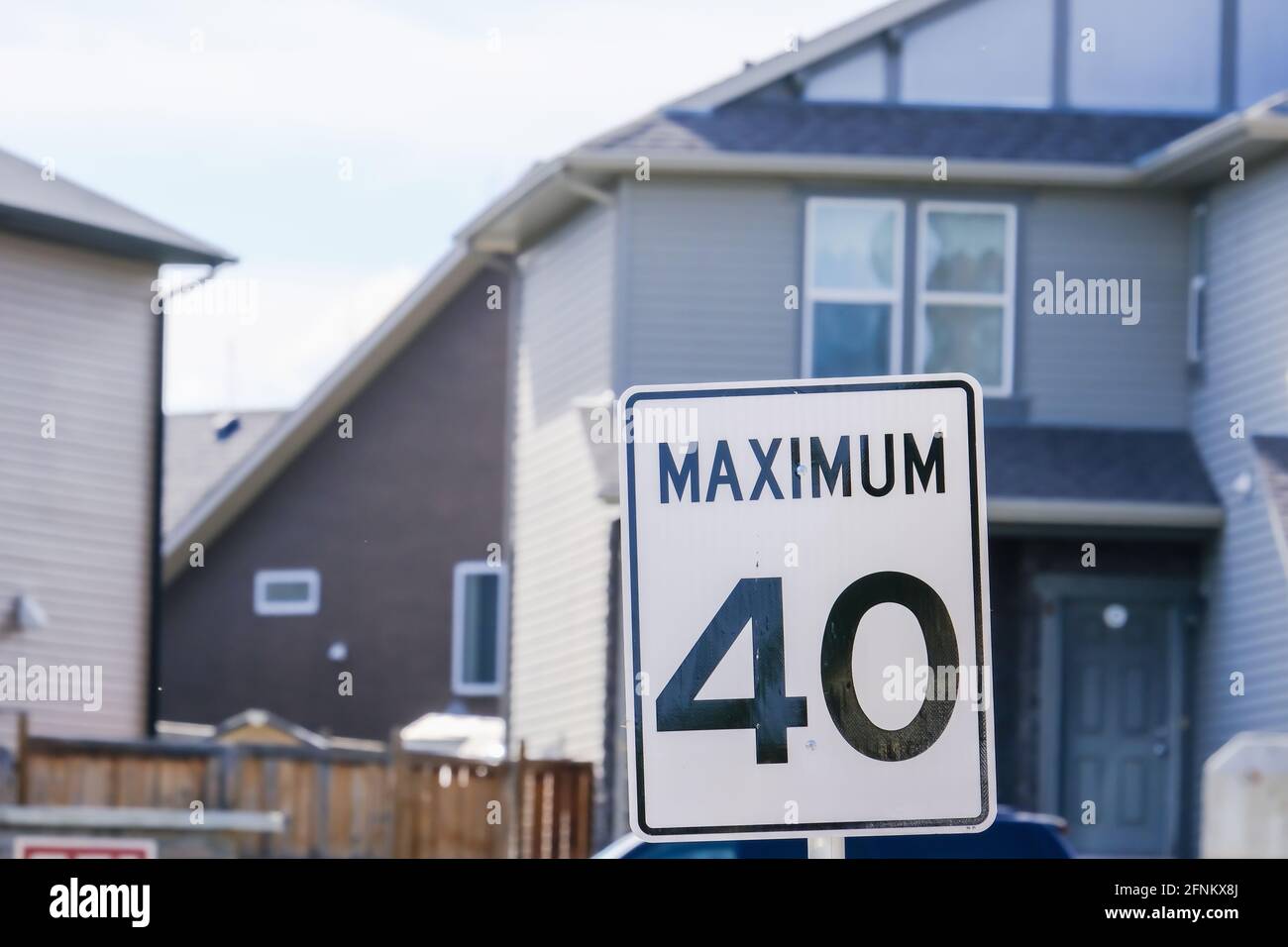 New Residential Speed Limit In Calgary Residential Areas Stock Photo   New Residential Speed Limit In Calgary Residential Areas 2FNKX8J 