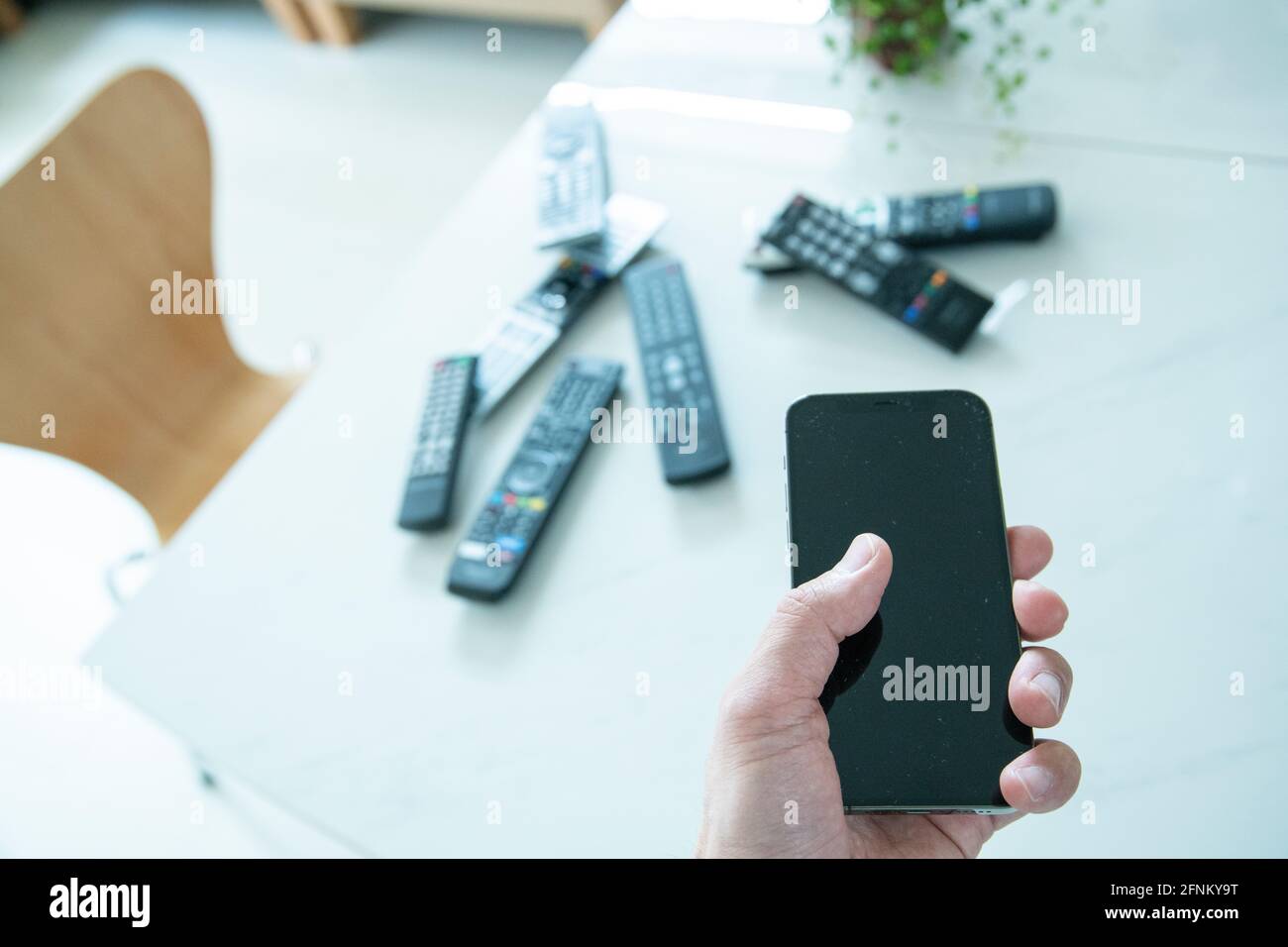 Smart Home Appliances Controller Stock Photo Alamy