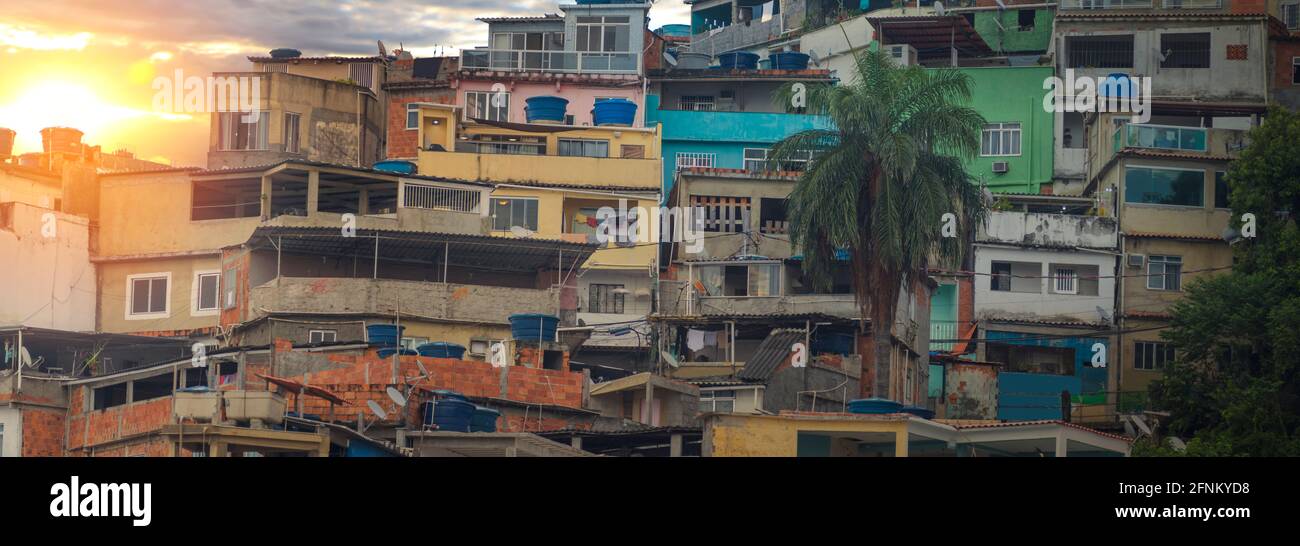 favelas of Rosinha in Rio de Janeiro. Brazil Stock Photo