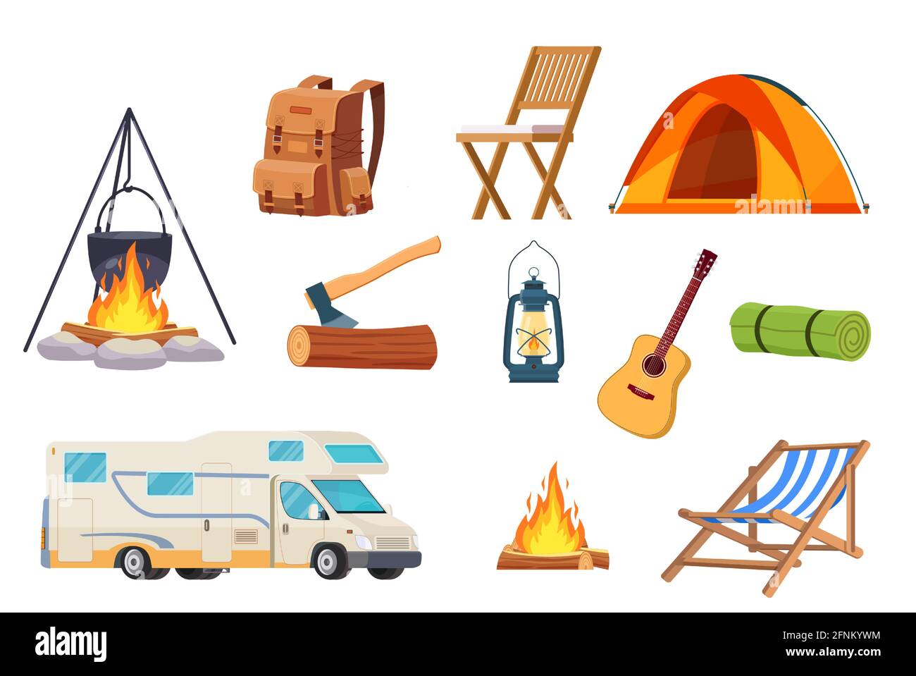 Vector set of camping elements Stock Vector Image & Art Alamy