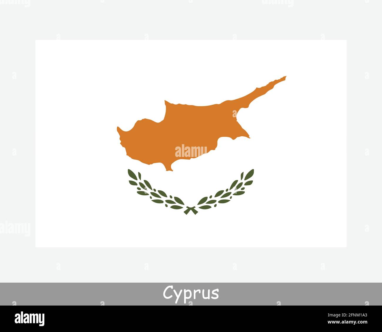 National Flag of Cyprus. Cypriot Country Flag. Republic of Cyprus Detailed Banner. EPS Vector Illustration Cut File Stock Vector