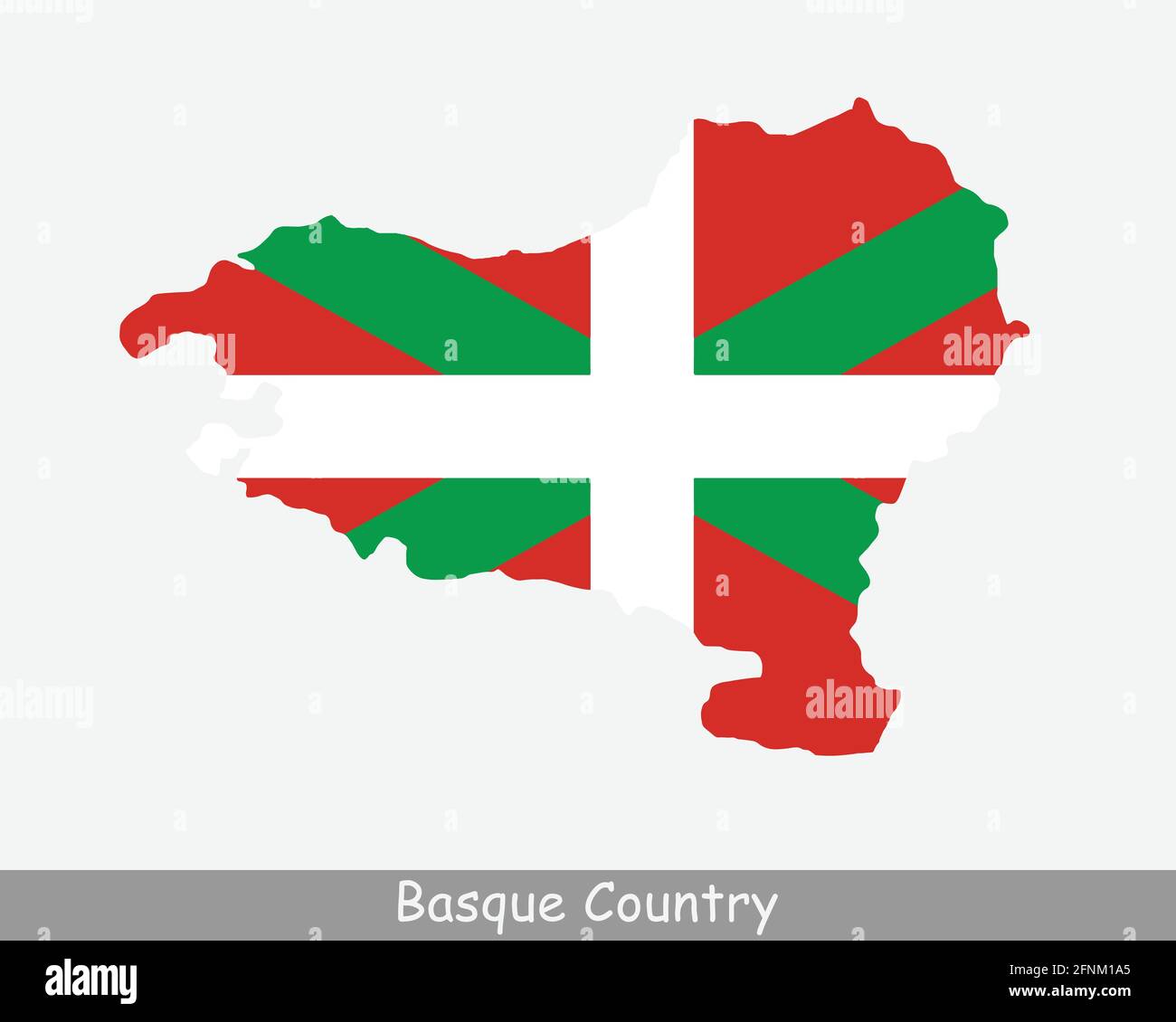 Basque Country Map Flag. Map of the Basque Autonomous Community with