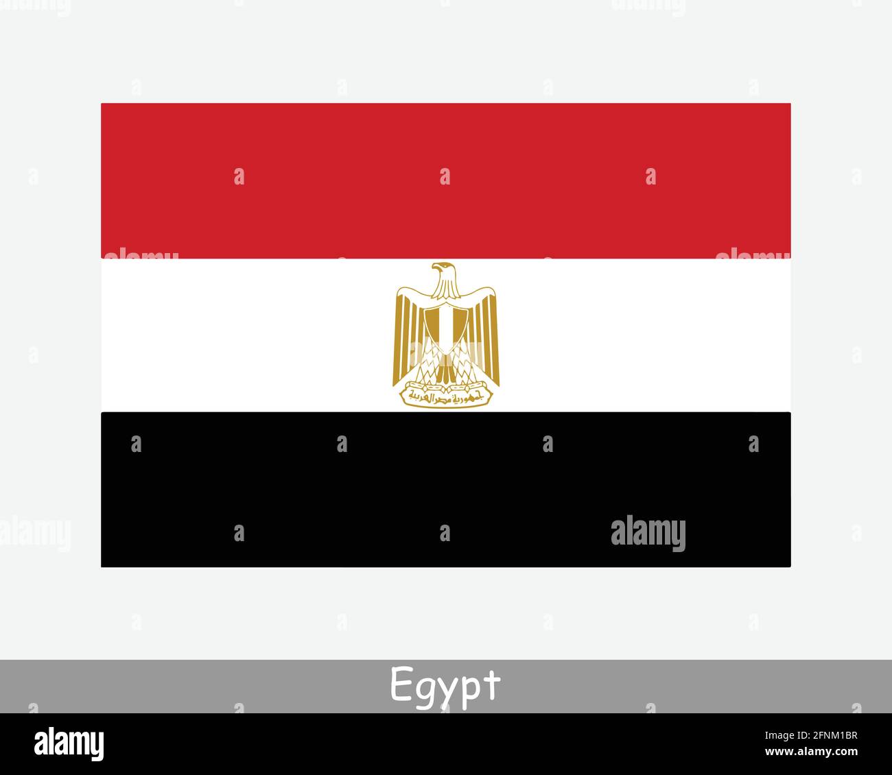 National Flag of Egypt. Egyptian Country Flag. Arab Republic of Egypt Detailed Banner. EPS Vector Illustration Cut File Stock Vector