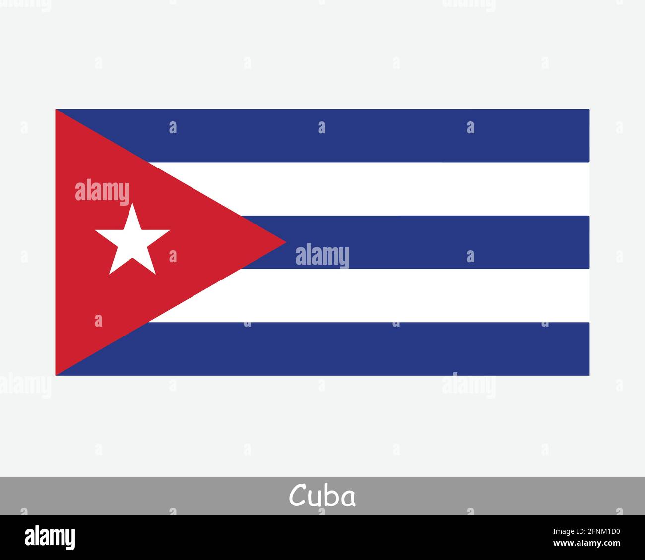 National Flag of Cuba. Cuban Country Flag. Republic of Cuba Detailed Banner. EPS Vector Illustration Cut File Stock Vector