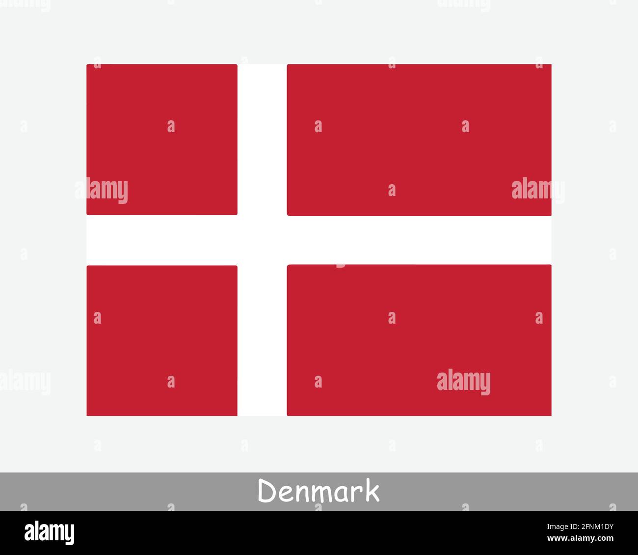 National Flag of Denmark. Danish Country Flag. Kingdom of Denmark Detailed Banner. EPS Vector Illustration Cut File Stock Vector