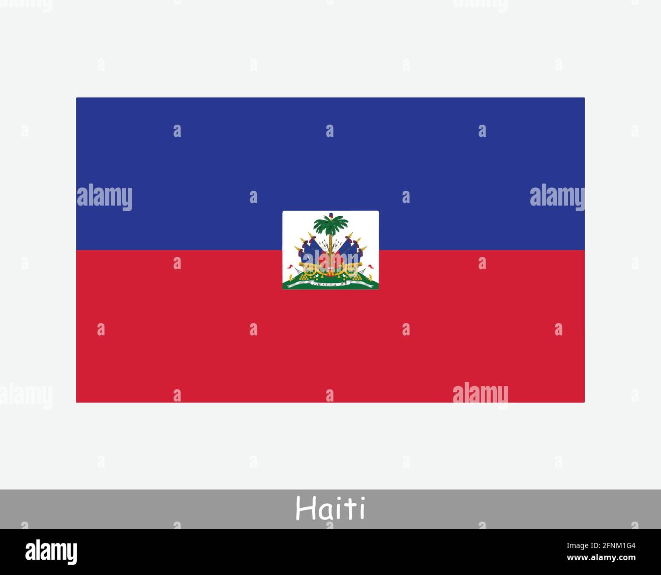 National Flag of Haiti. Haitian Country Flag. Republic of Haiti Detailed Banner. EPS Vector Illustration Cut File Stock Vector