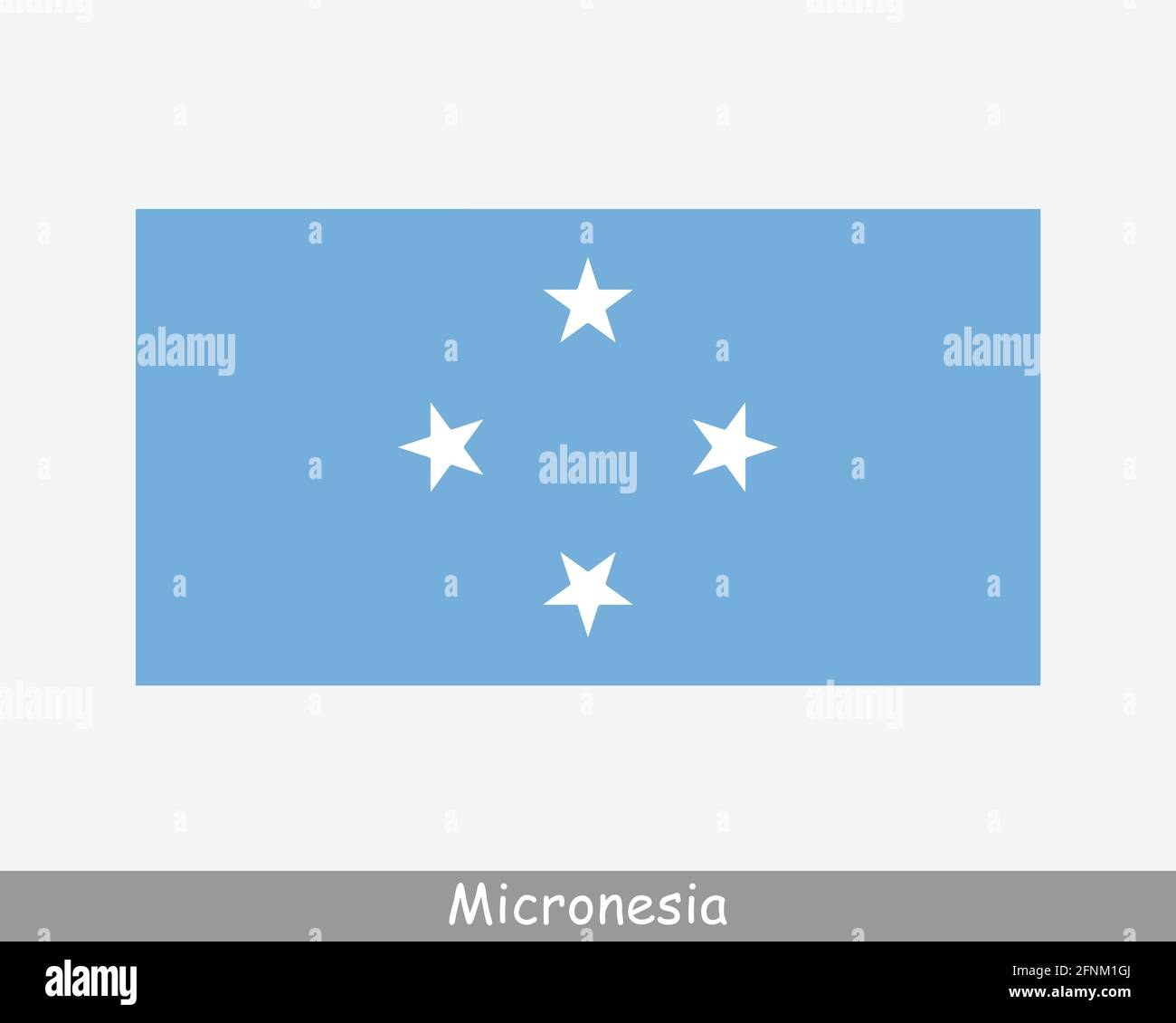 National Flag of Micronesia. Micronesian Country Flag. Federated States