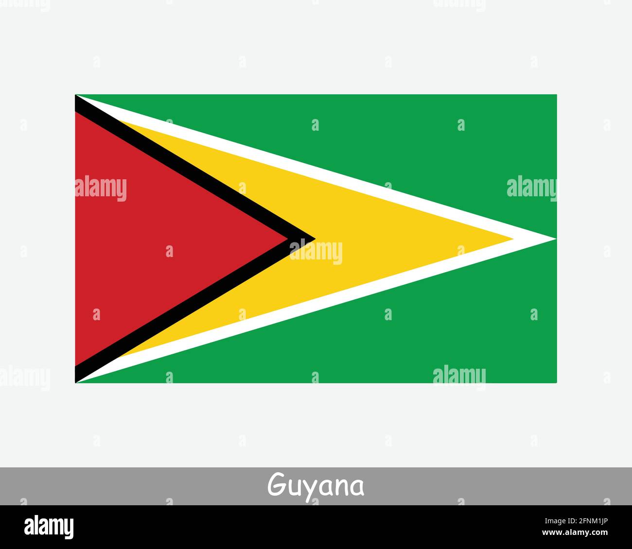 National Flag of Guyana. Guyanese Country Flag. Co-operative Republic of Guyana Detailed Banner. EPS Vector Illustration Cut File Stock Vector
