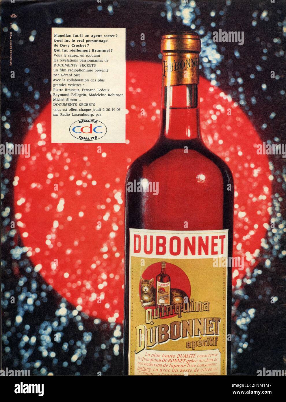 Publicité ancienne DUBONNET apéritif Stock Photo