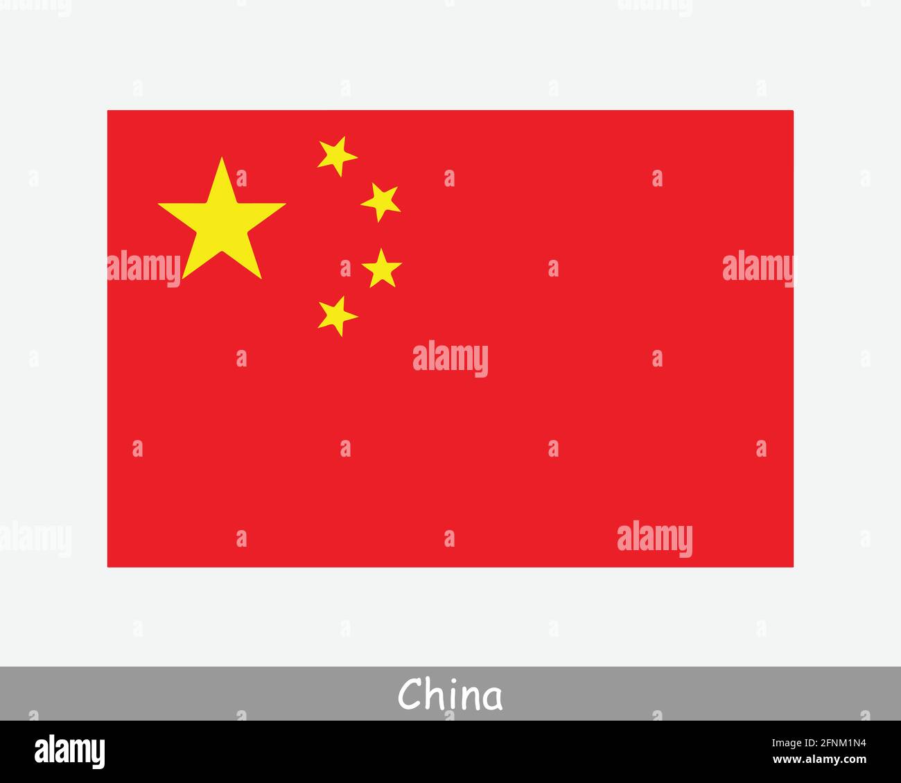 National Flag of China. Chinese Country Flag. People's Republic of China Detailed Banner. EPS Vector Illustration Cut File Stock Vector