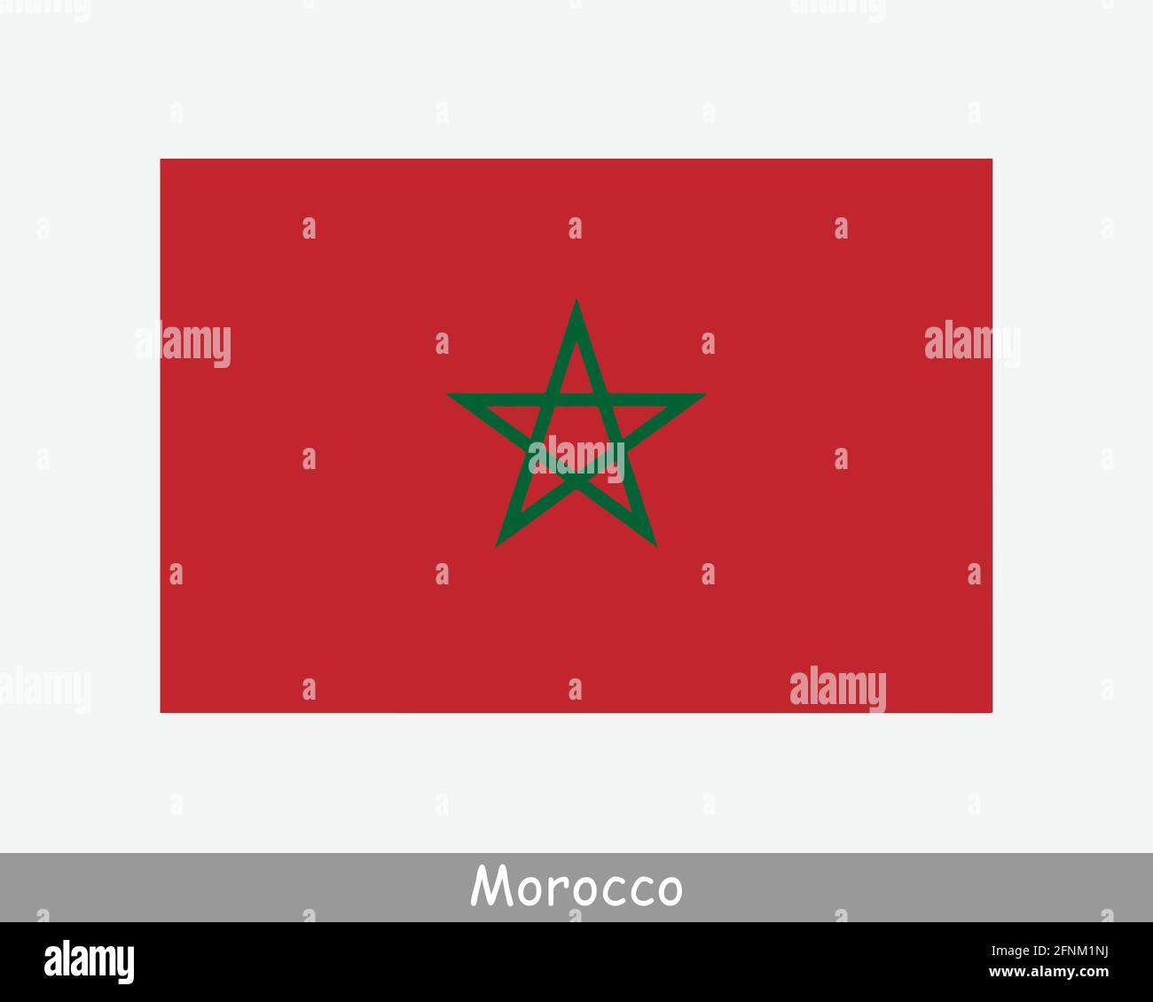 National Flag of Morocco. Moroccan Country Flag. Kingdom of Morocco Detailed Banner. EPS Vector Illustration Cut File Stock Vector