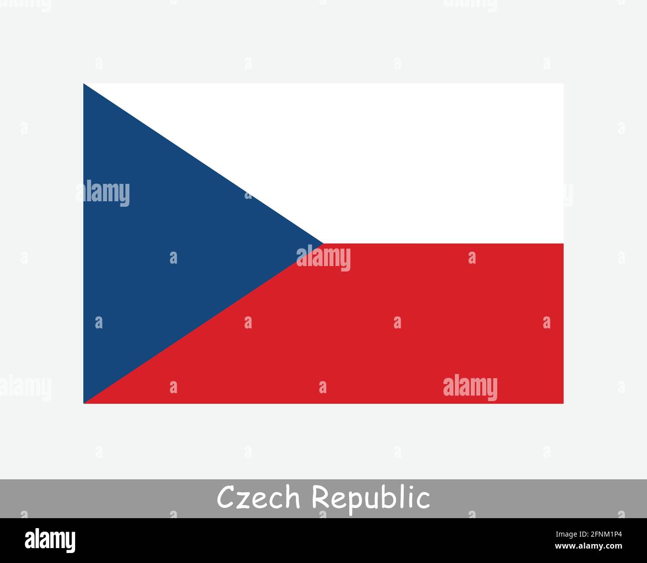 National Flag of Czech Republic. Czechia Country Flag. Czech Republic Detailed Banner. EPS Vector Illustration Cut File Stock Vector