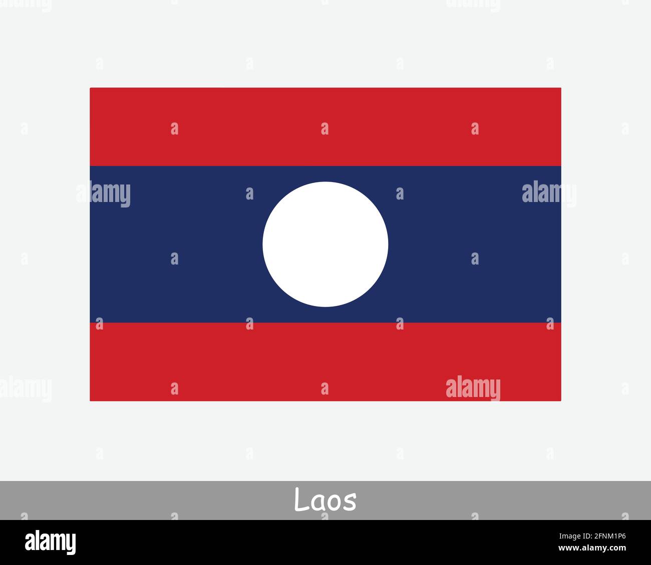 National Flag of Laos. Laotian Country Flag. Lao People's Democratic