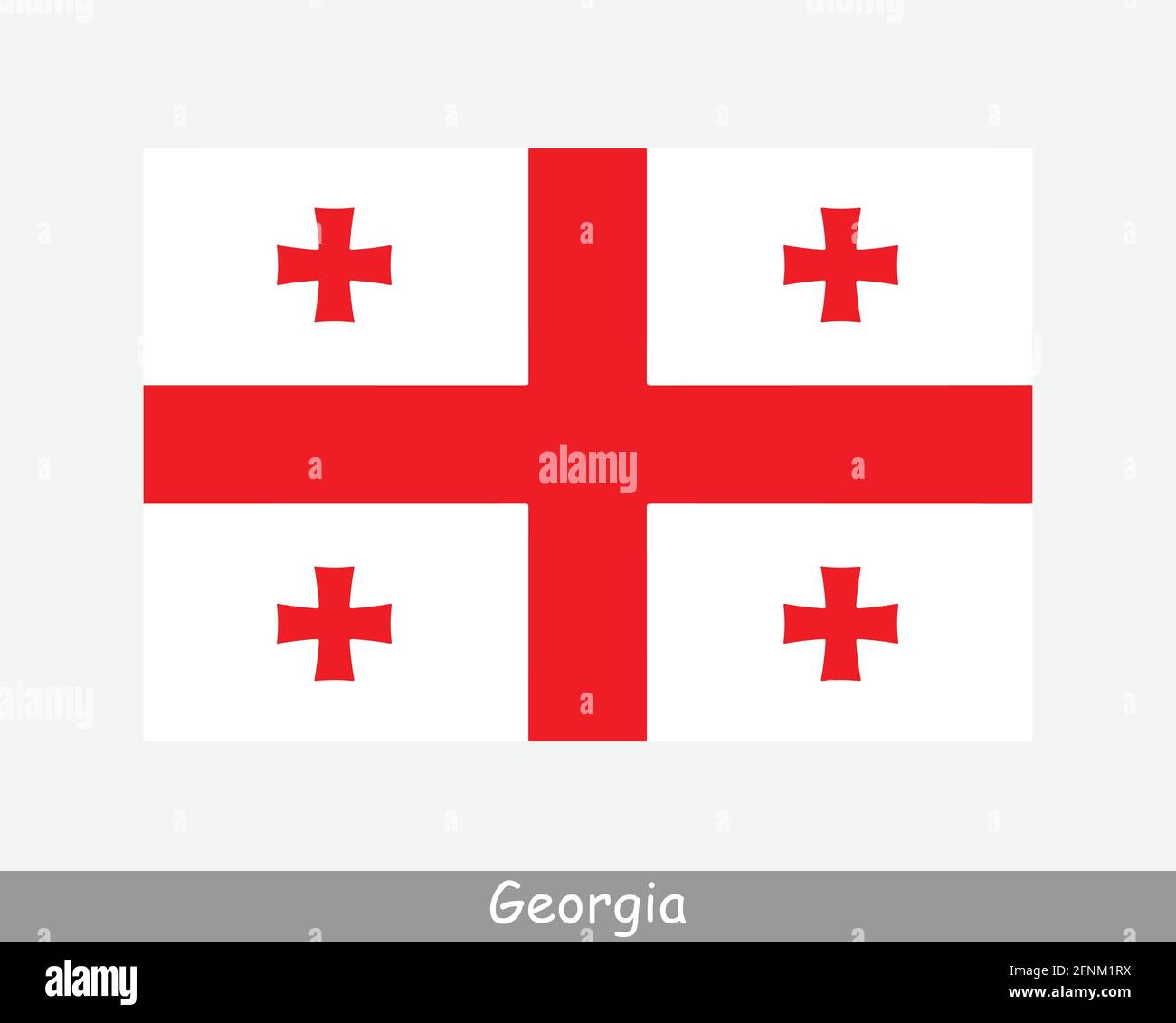 National Flag of Georgia. Georgian Country Flag Detailed Banner. EPS Vector Illustration Cut File Stock Vector