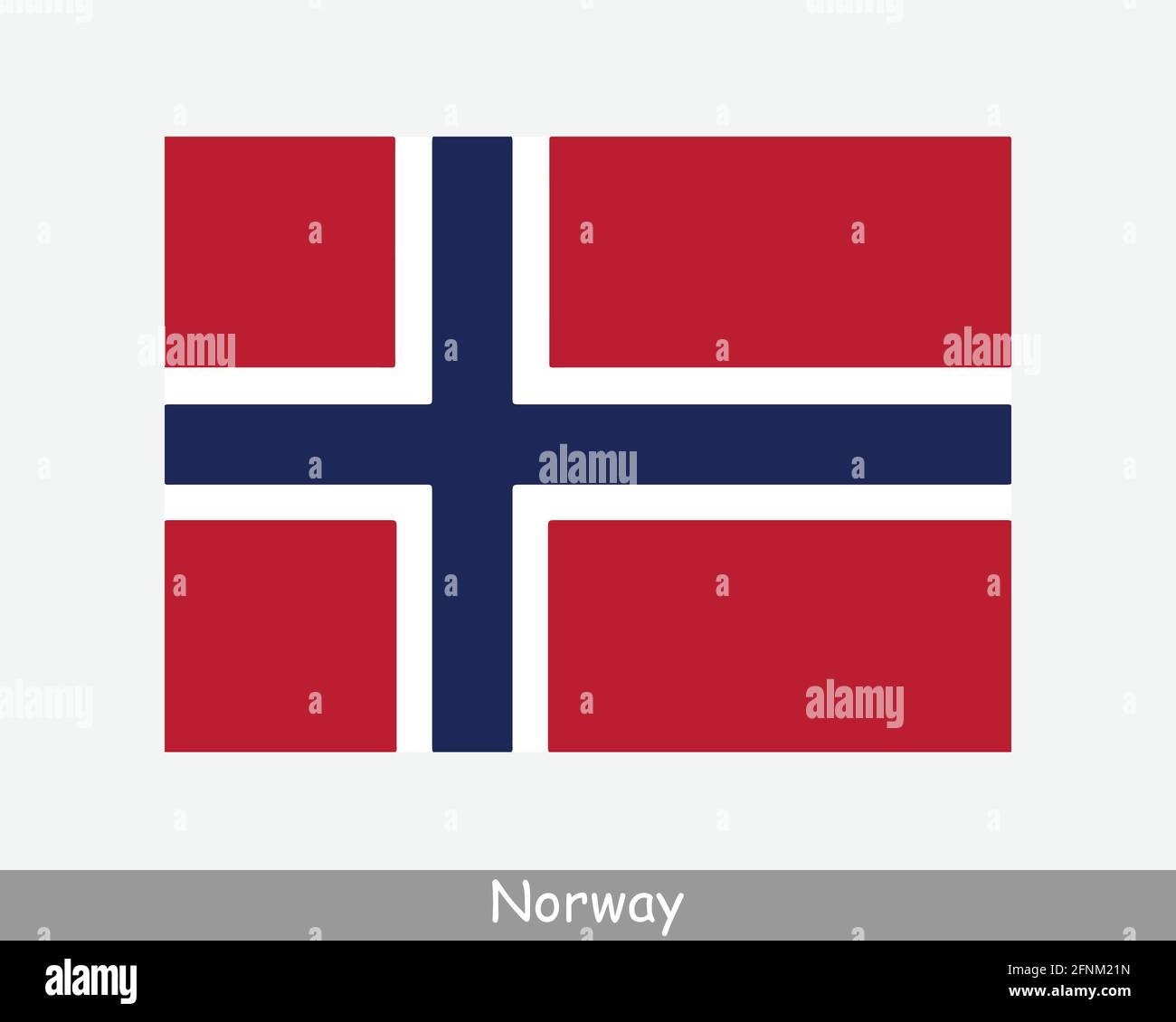 National Flag of Norway. Norwegian Country Flag. Kingdom of Norway Detailed Banner. EPS Vector Illustration Cut File Stock Vector