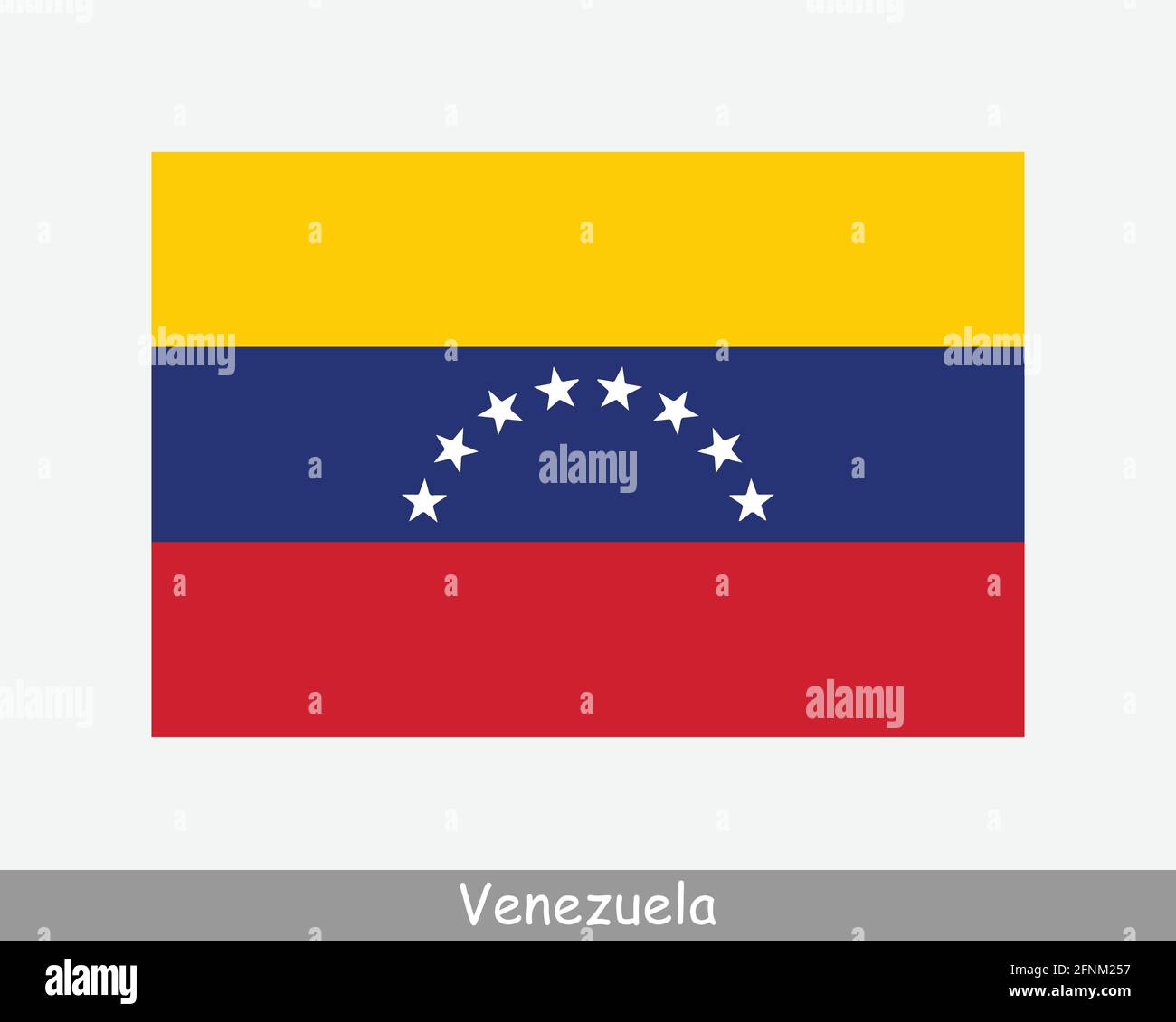 National Flag of Venezuela. Venezuelan Country Flag. Bolivarian Republic of Venezuela Detailed Banner. EPS Vector Illustration Cut File Stock Vector