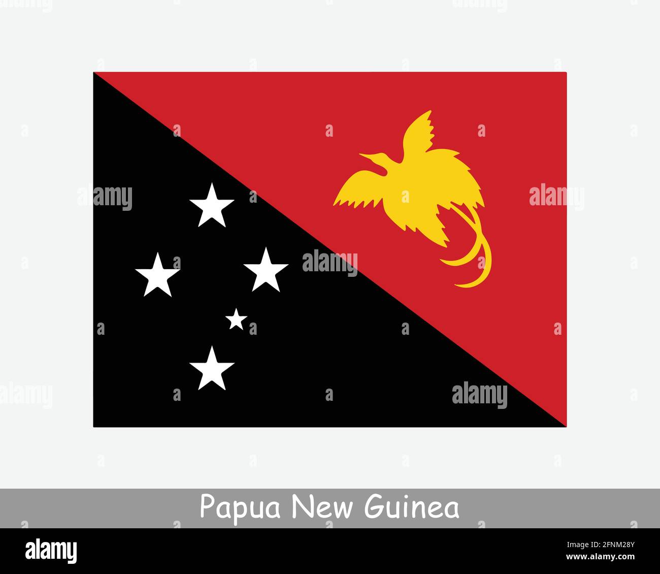 National Flag of Papua New Guinea. Independent State of Papua New Guinea Detailed Banner Country Flag. EPS Vector Illustration Cut File Stock Vector