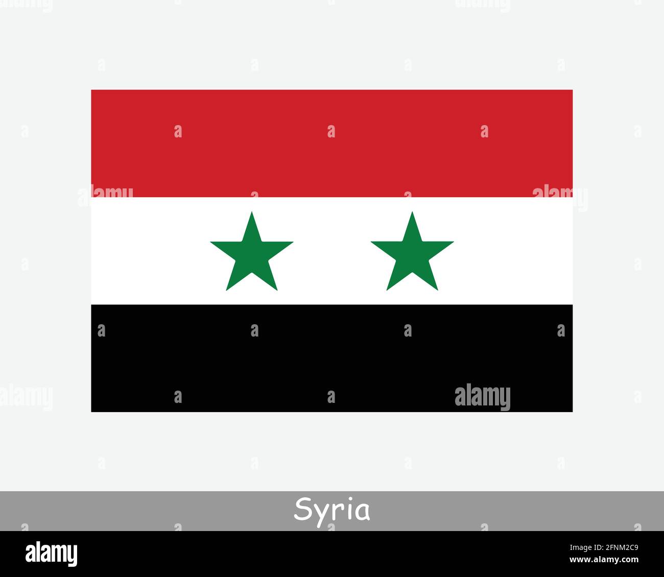 National Flag of Syria. Syrian Country Flag. Syrian Arab Republic Detailed Banner. EPS Vector Illustration Cut File Stock Vector