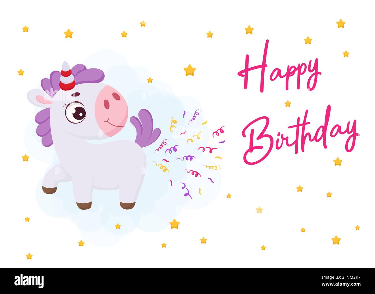 happy birthday printable party greeting card with cute magical unicorn pooping confetti birthday party invitation card template bright colored stock stock vector image art alamy