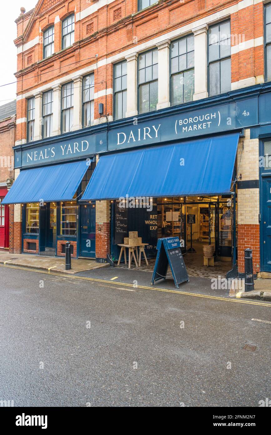 Neal's Yard Dairy shop in Park Street, near Borough Market, London, England, UK Stock Photo