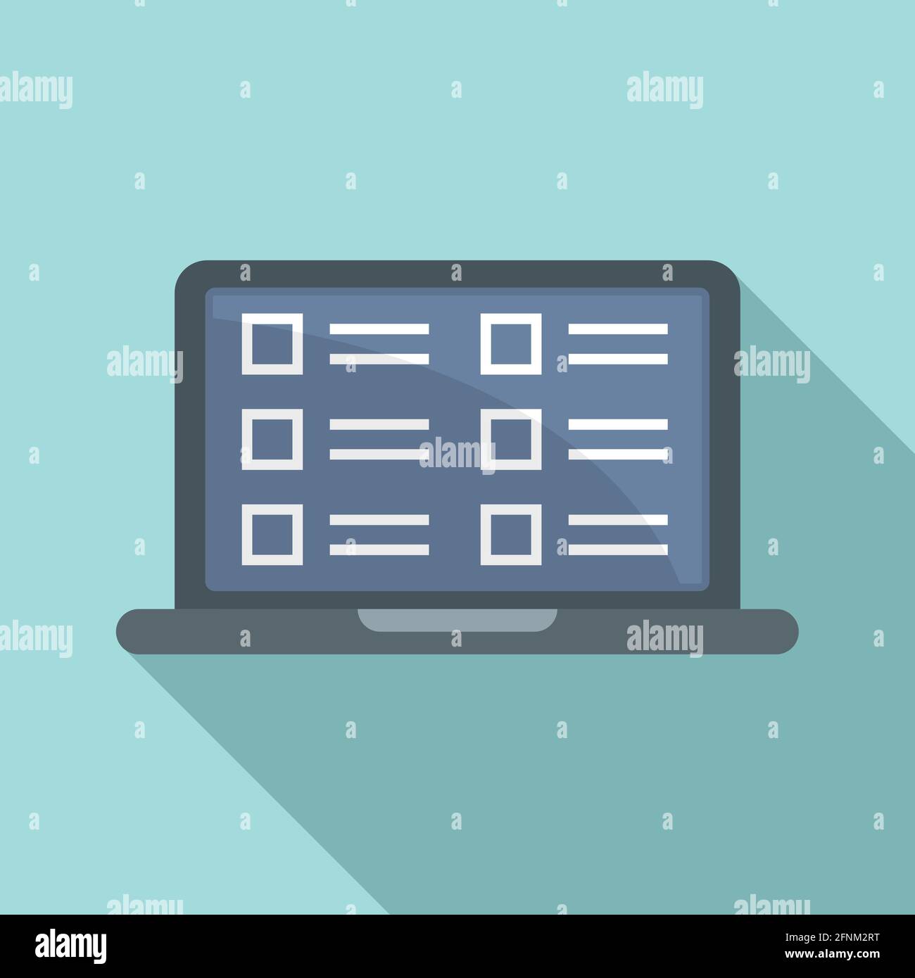 Syllabus laptop icon, flat style Stock Vector