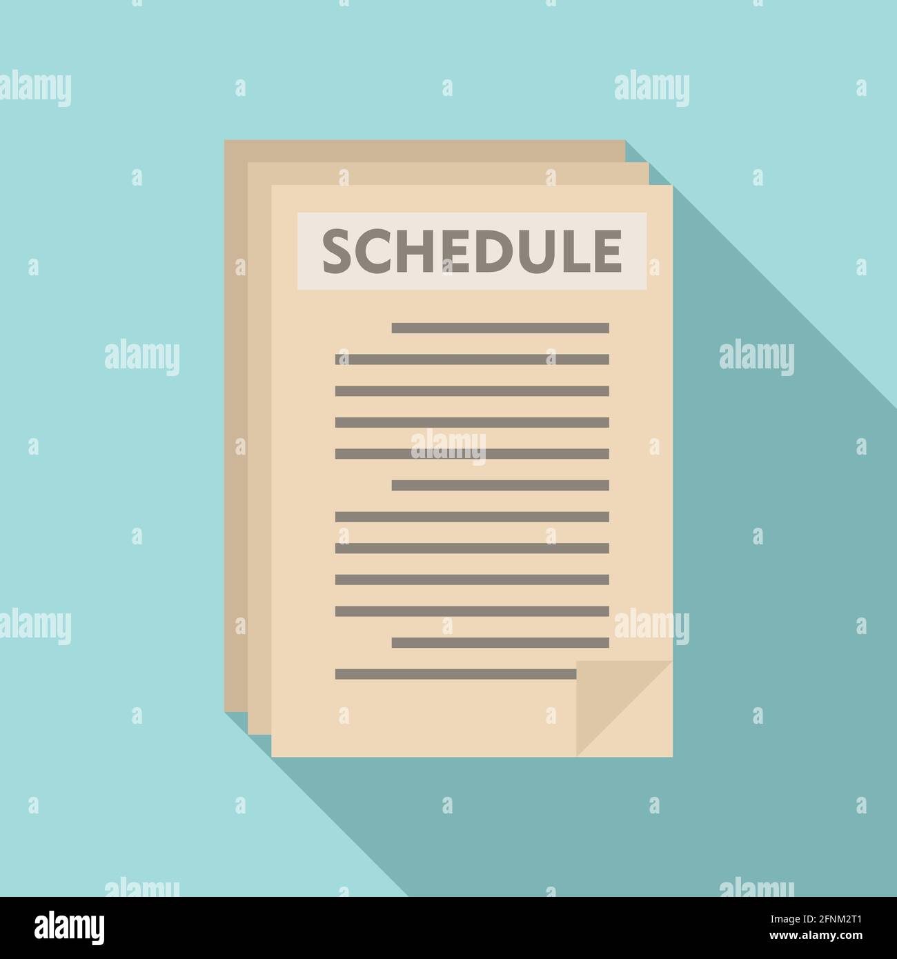 Syllabus paper schedule icon, flat style Stock Vector