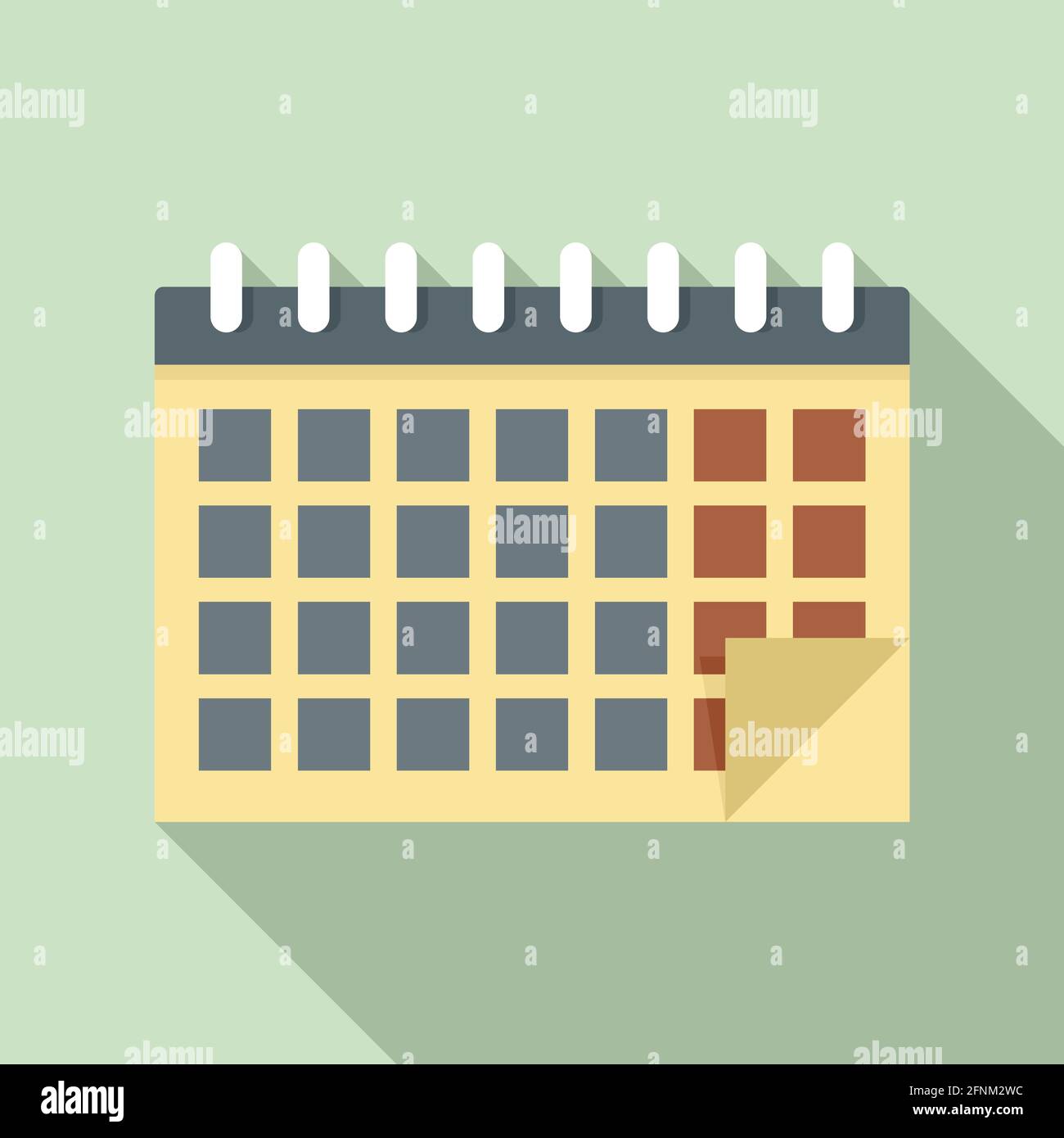 Syllabus calendar icon, flat style Stock Vector