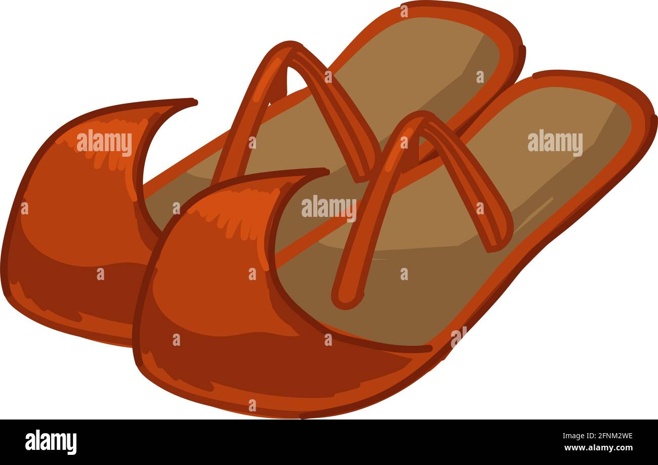 Ancient pair of shoes, egyptian footwear vector Stock Vector