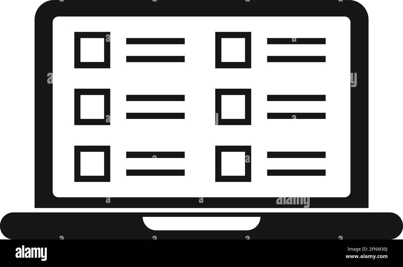 Syllabus laptop icon, simple style Stock Vector