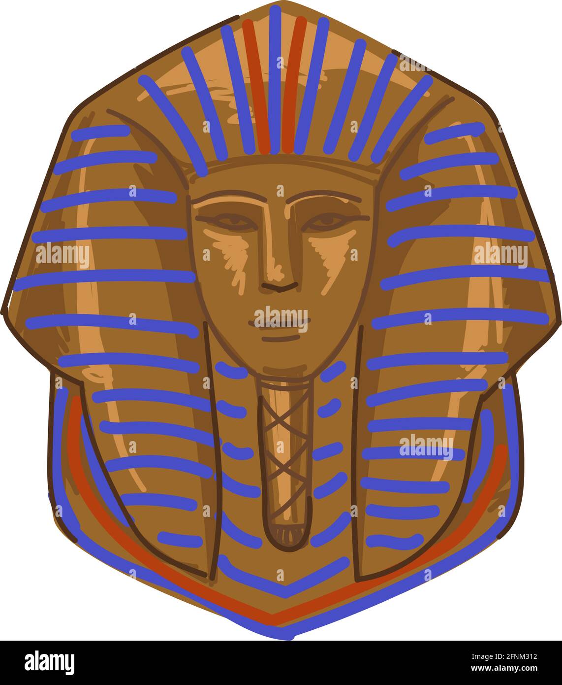 Tutankhamun, gold tomb of pharaoh mummy vector Stock Vector