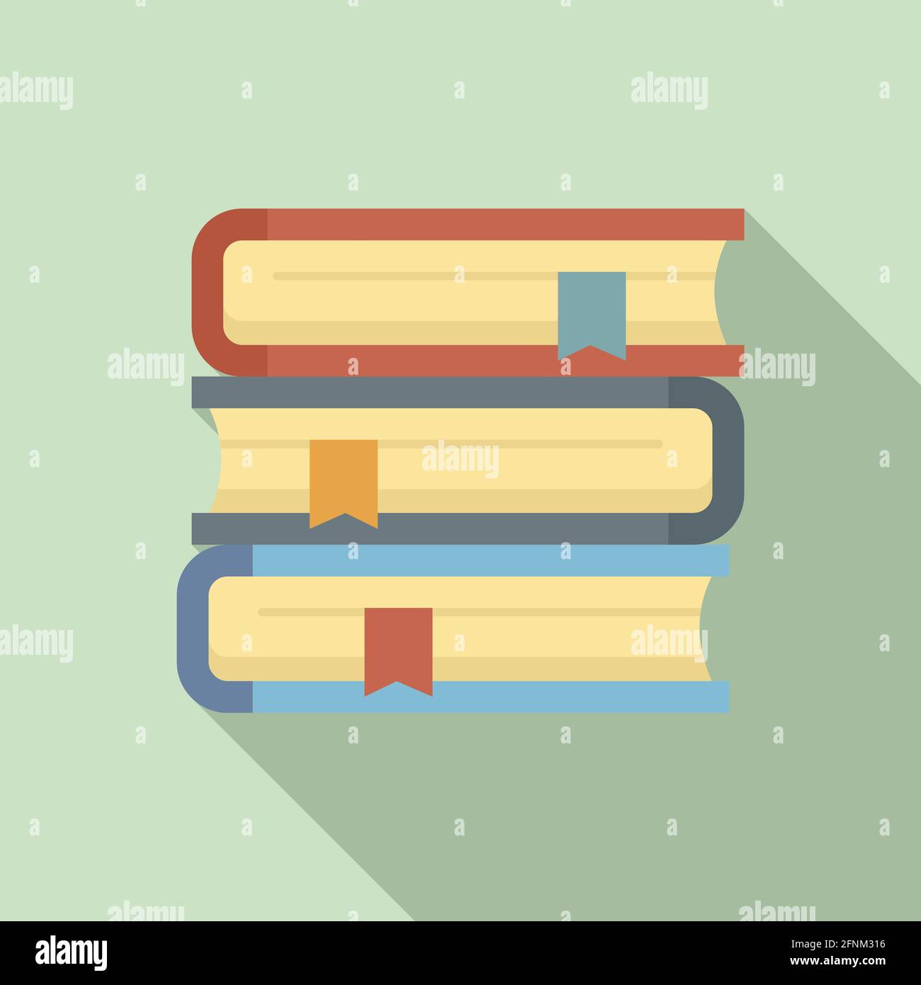 Syllabus book stack icon, flat style Stock Vector