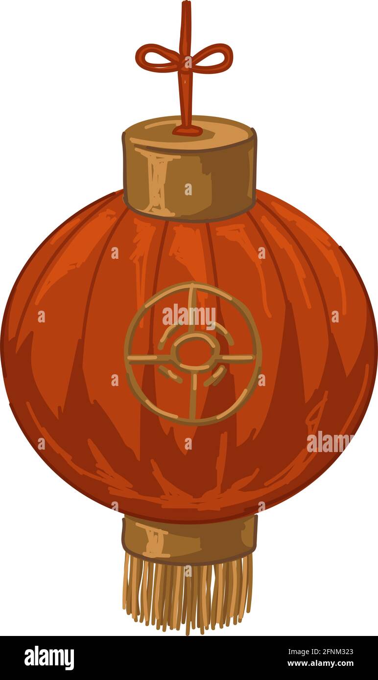 Chinese lantern with thread and ornament vector Stock Vector