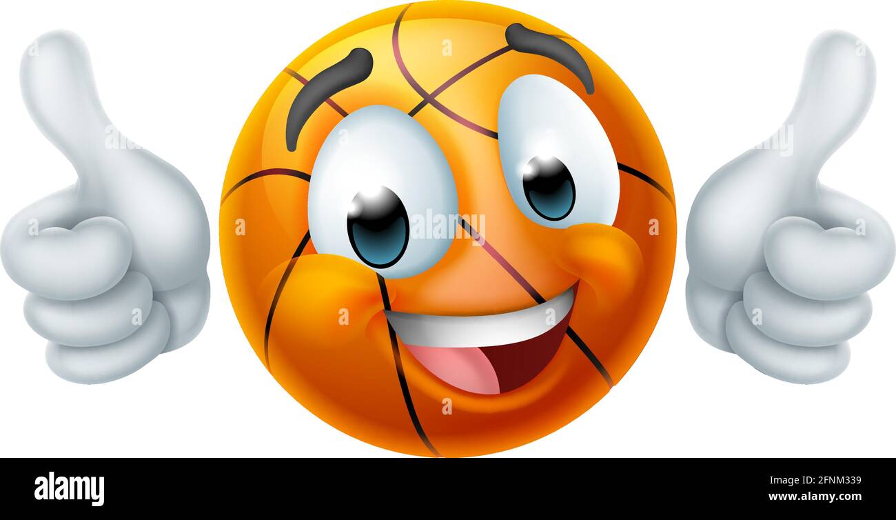 Basketball Ball Emoticon Face Emoji Cartoon Icon Stock Vector