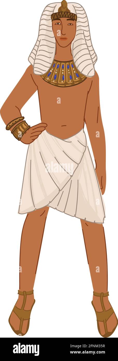 Ancient egypt, old civilization antique personage Stock Vector
