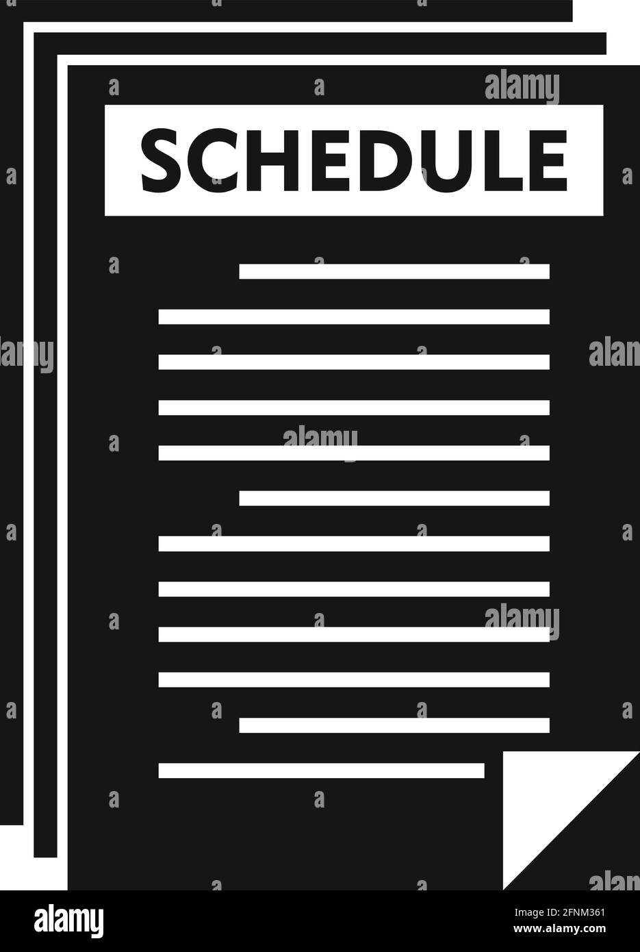 Syllabus paper schedule icon, simple style Stock Vector