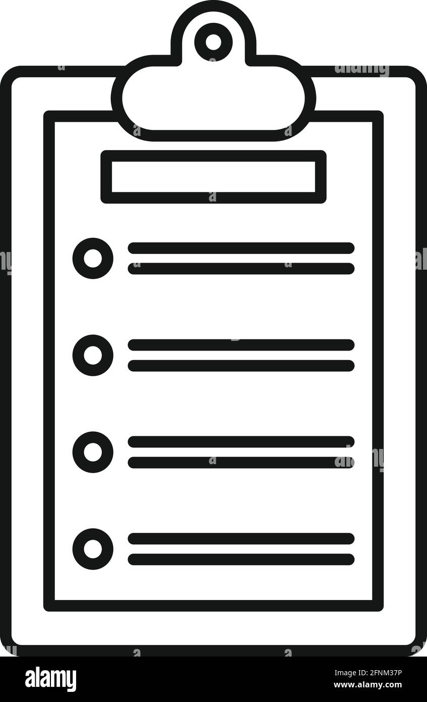 Syllabus clipboard icon, outline style Stock Vector