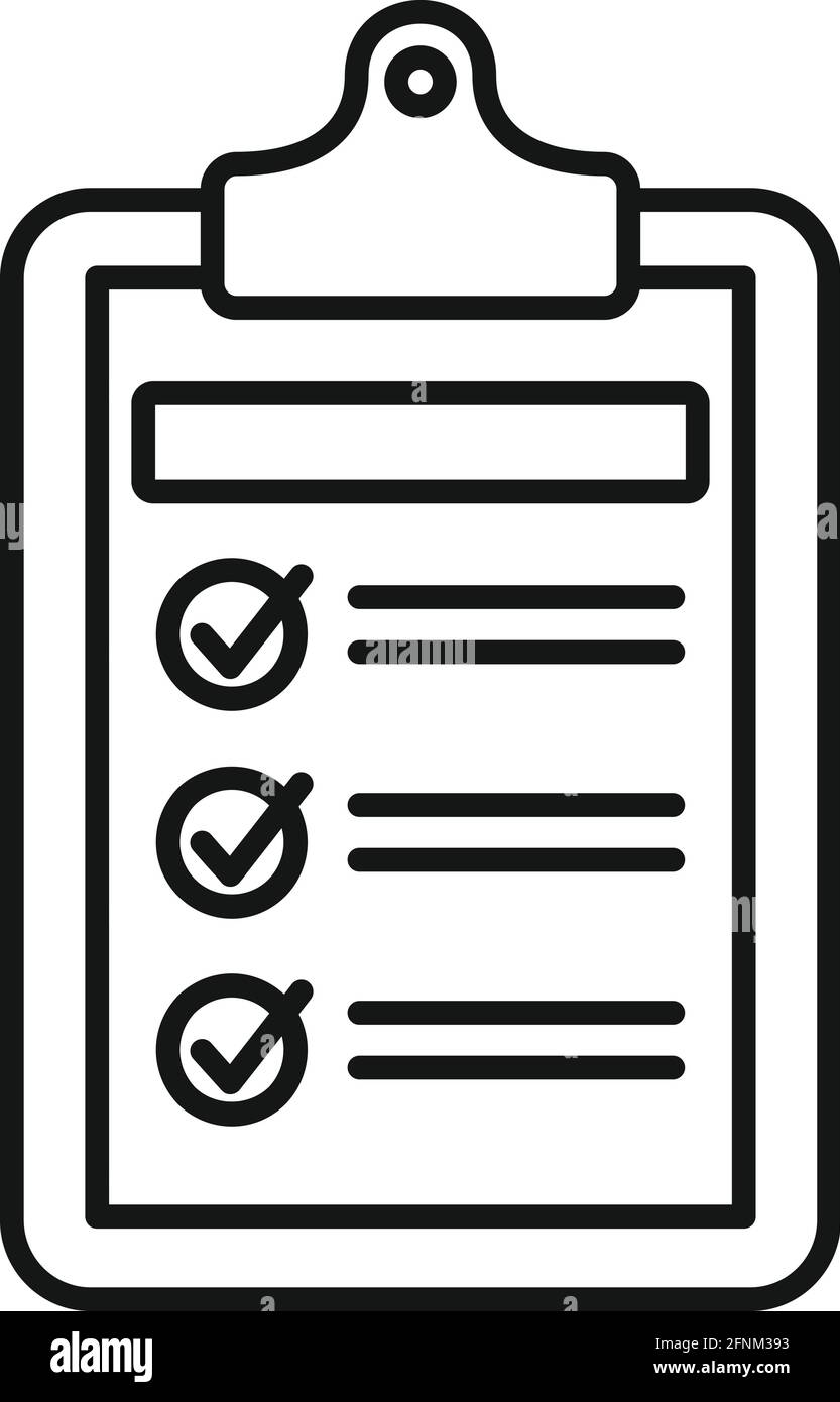Syllabus daily clipboard icon, outline style Stock Vector