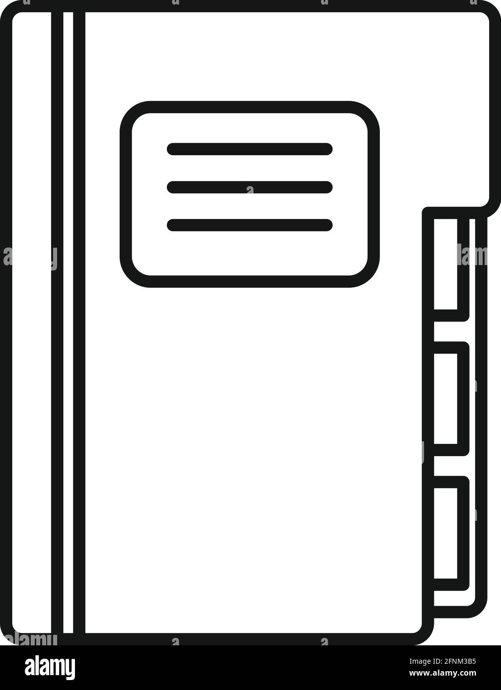 Syllabus paper folder icon, outline style Stock Vector