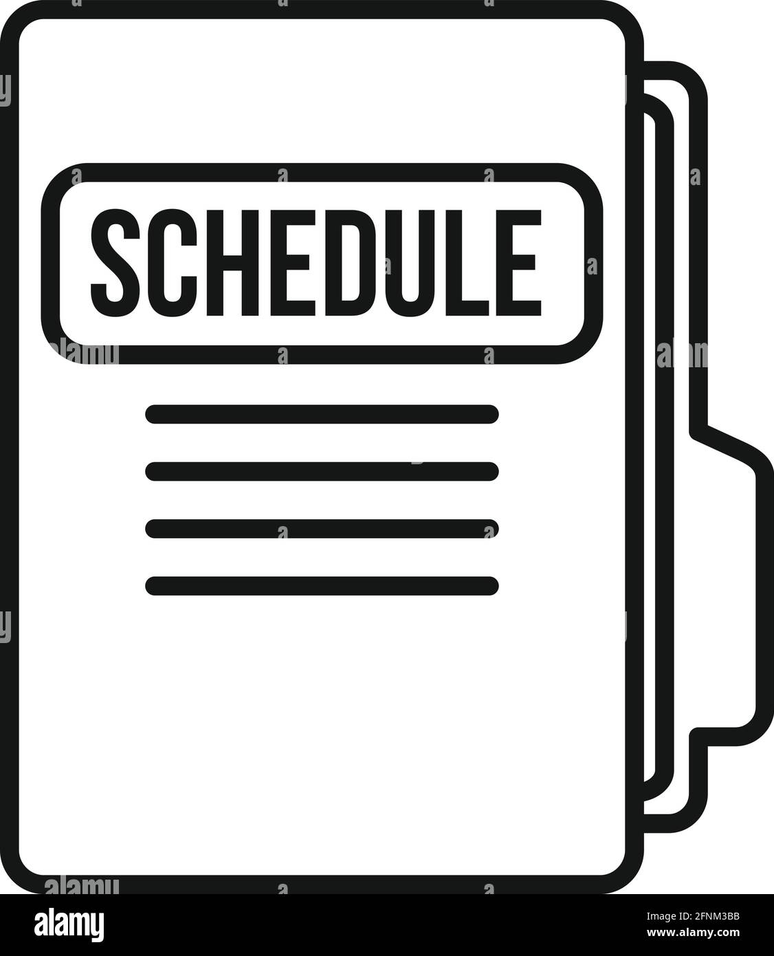 Syllabus folder schedule icon, outline style Stock Vector