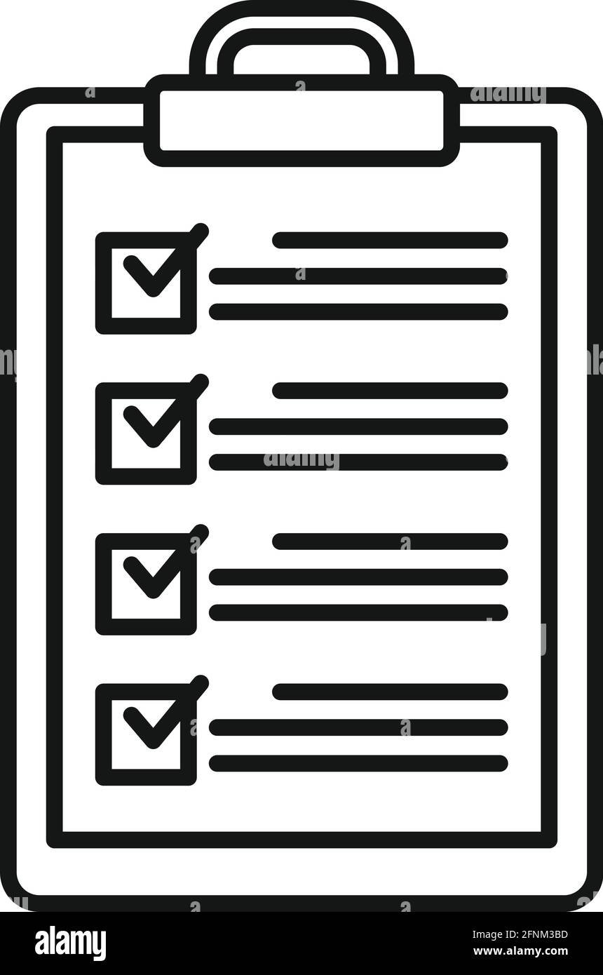 Syllabus to do list icon, outline style Stock Vector
