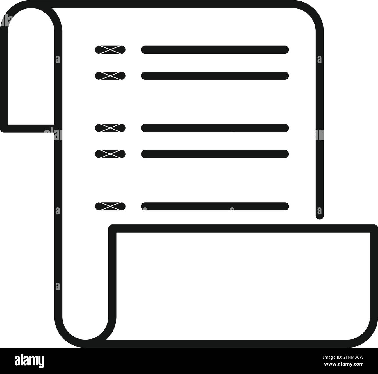 Syllabus test paper icon, outline style Stock Vector