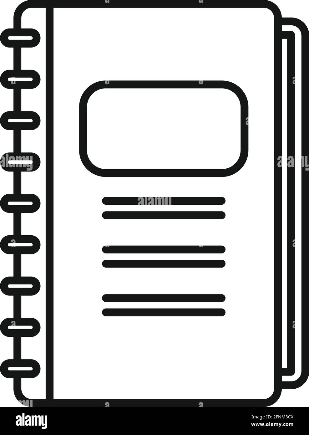 Syllabus daily notebook icon, outline style Stock Vector