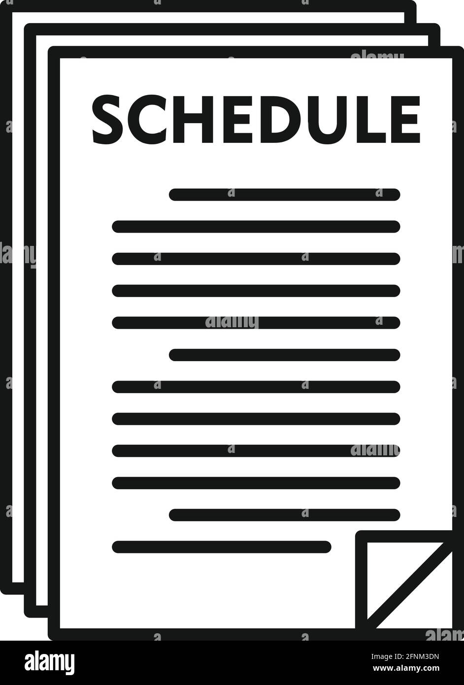 Syllabus paper schedule icon, outline style Stock Vector