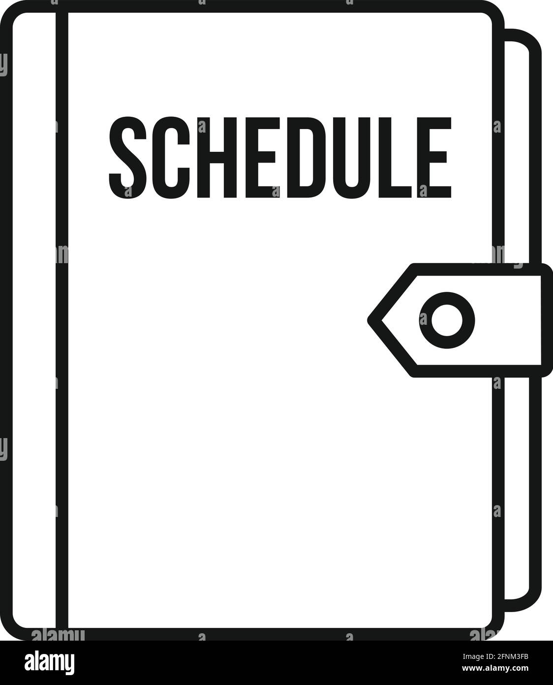 Syllabus schedule notebook icon, outline style Stock Vector