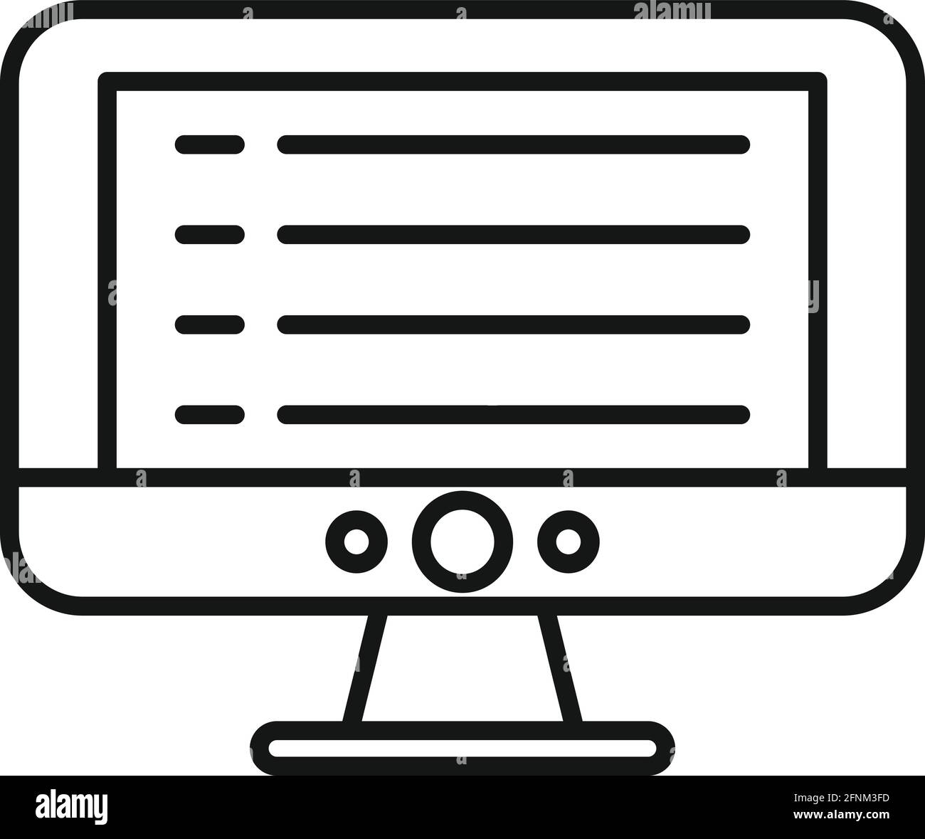 Syllabus pc monitor icon, outline style Stock Vector