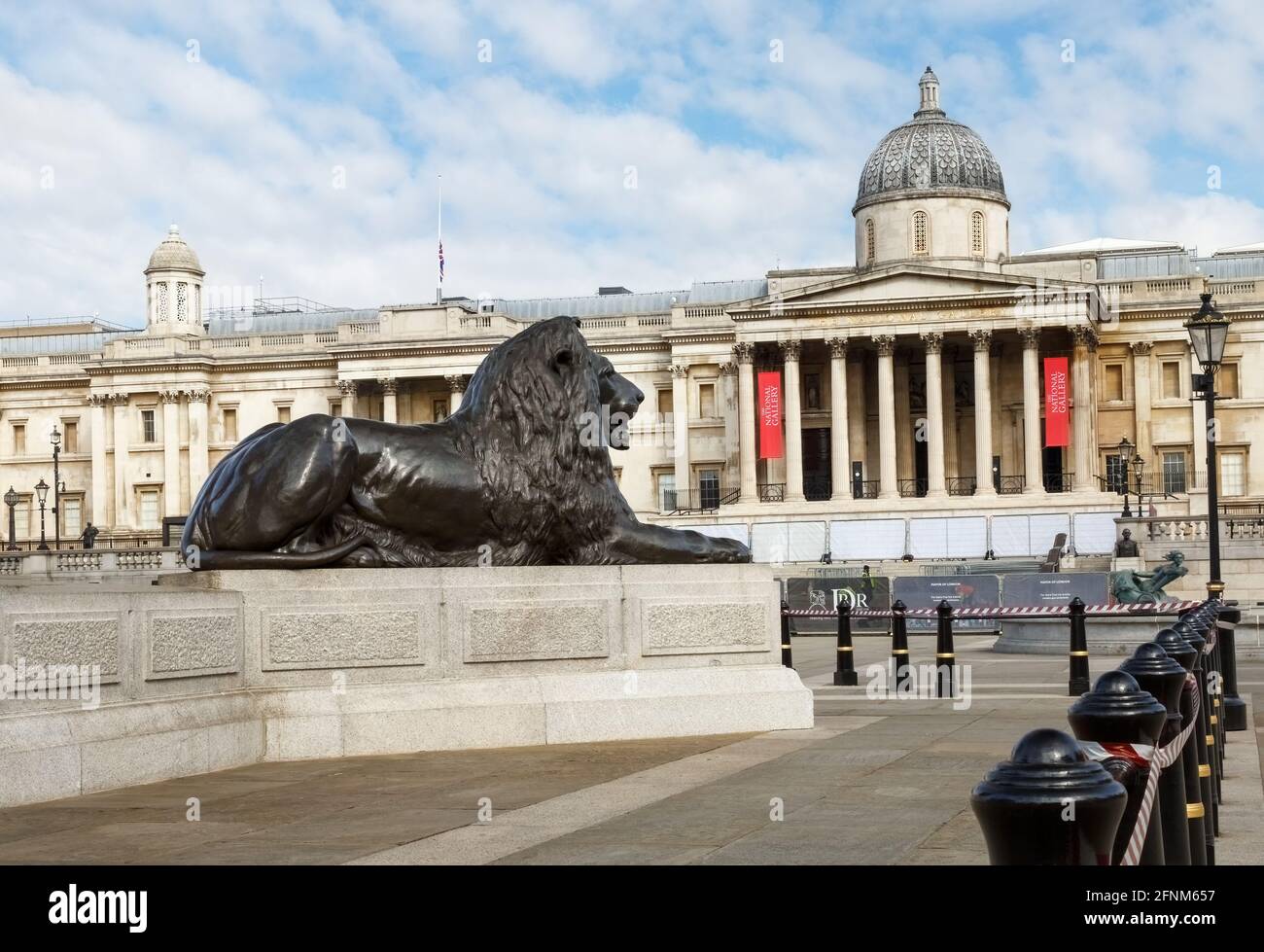A View of The National Gallery from Trafalgar Square Stock Photo