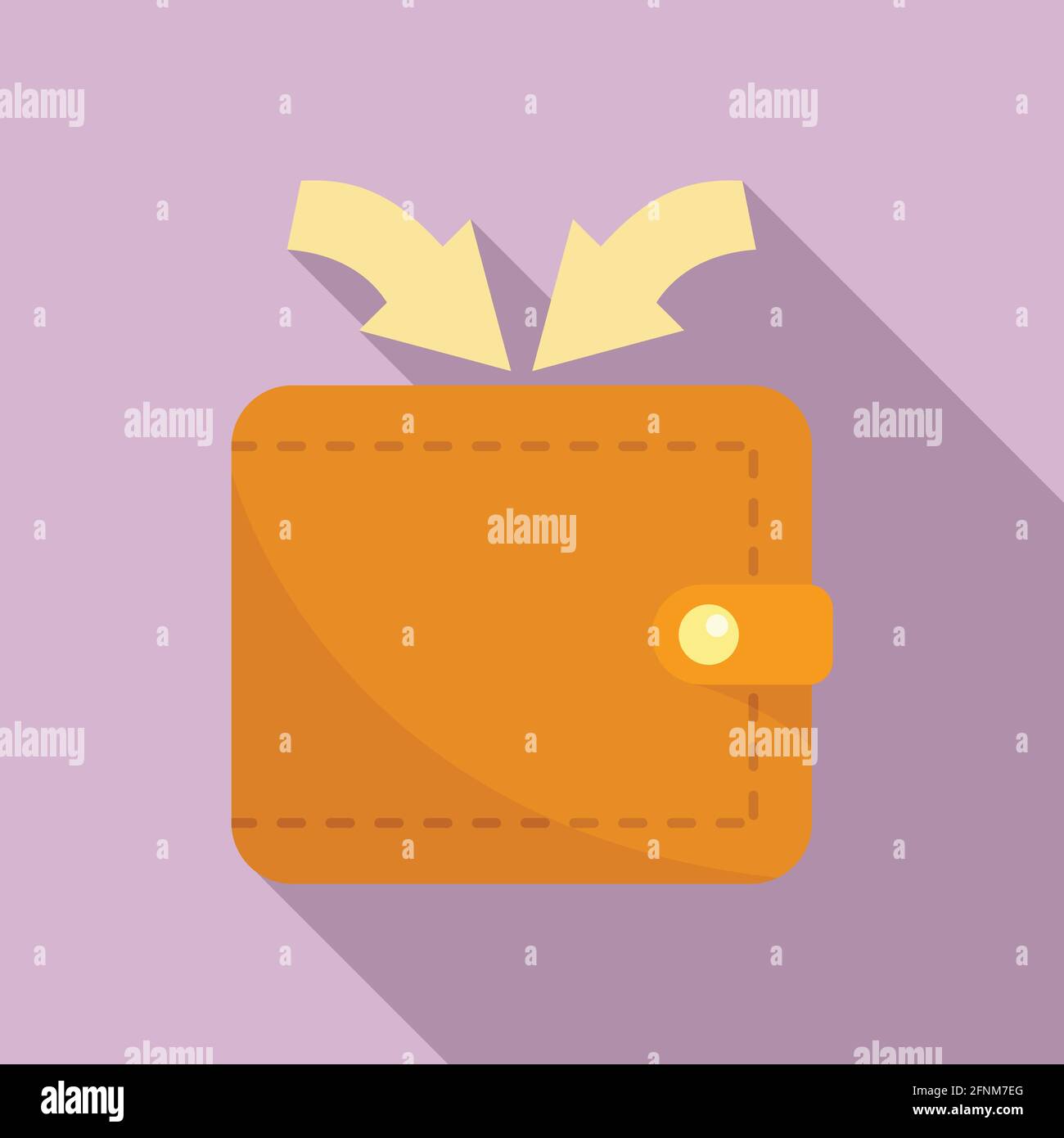 Retirement wallet money income icon, flat style Stock Vector Image ...