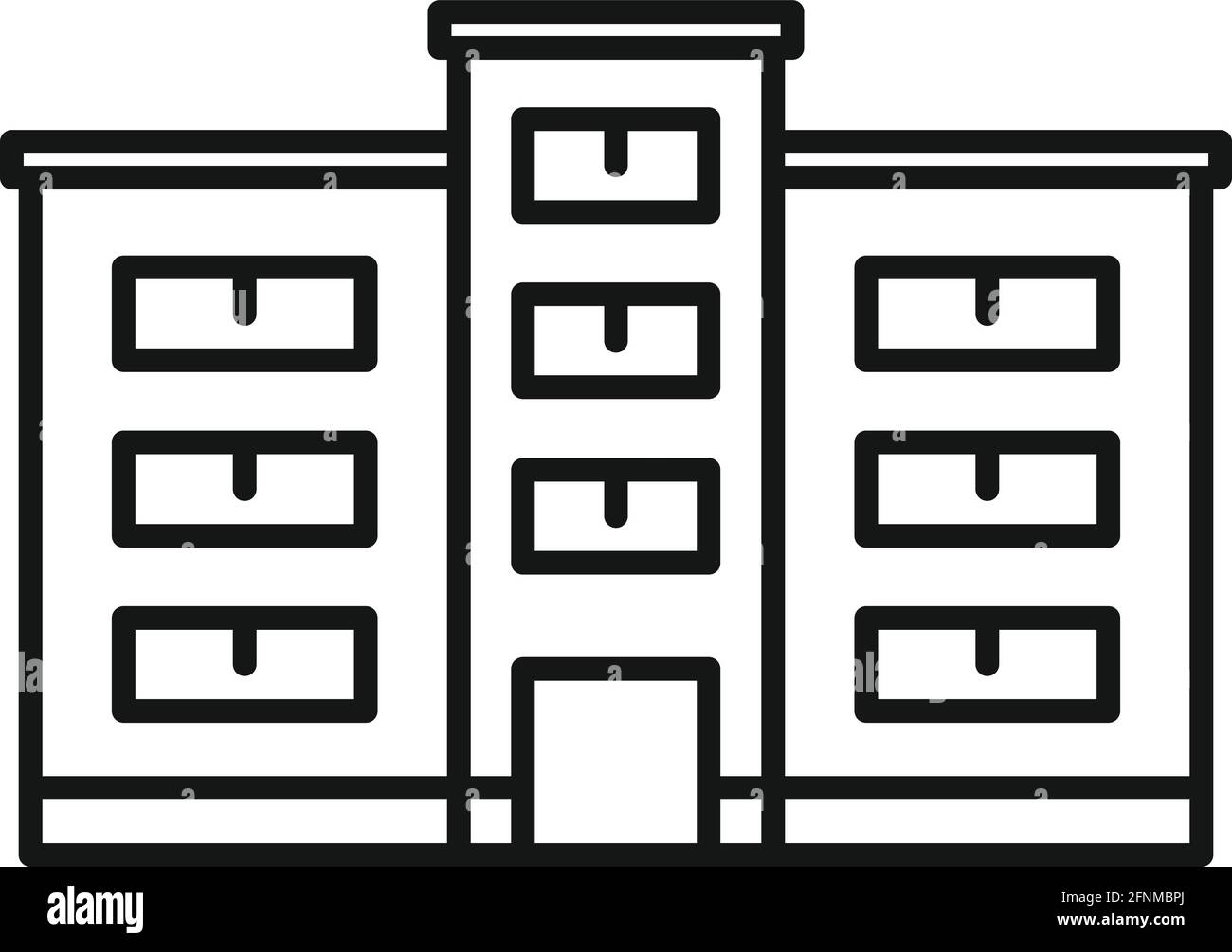 Pension building icon, outline style Stock Vector