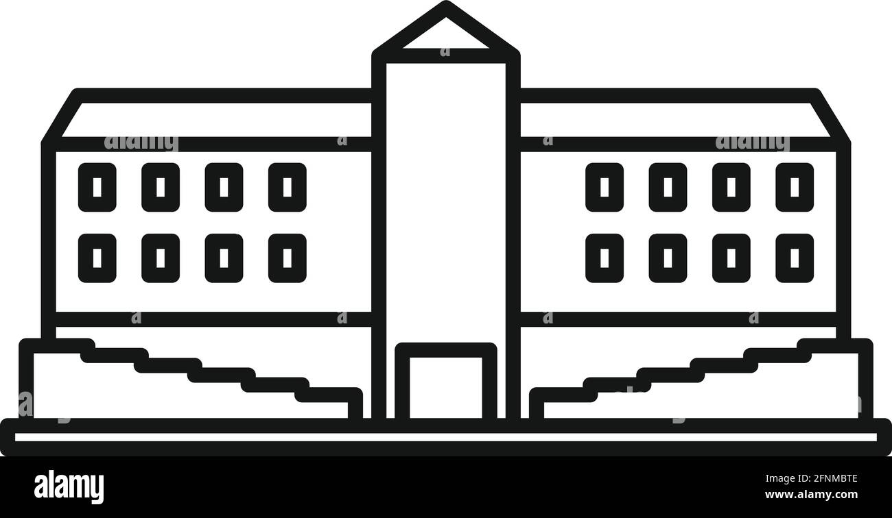 Parliament building icon, outline style Stock Vector